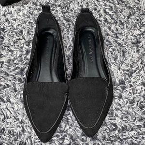 NEW black pointed suede flats